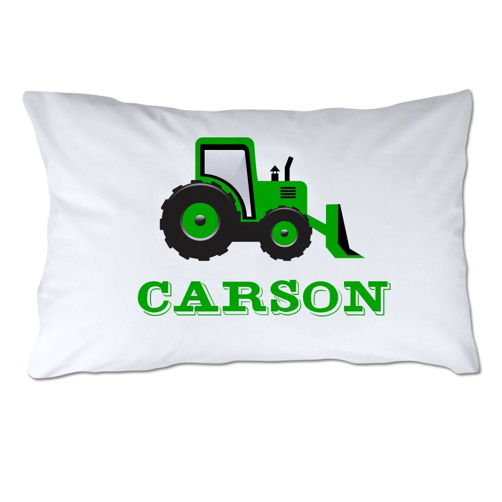 Personalized Toddler Size Bulldozer Pillowcase with Pillow Included