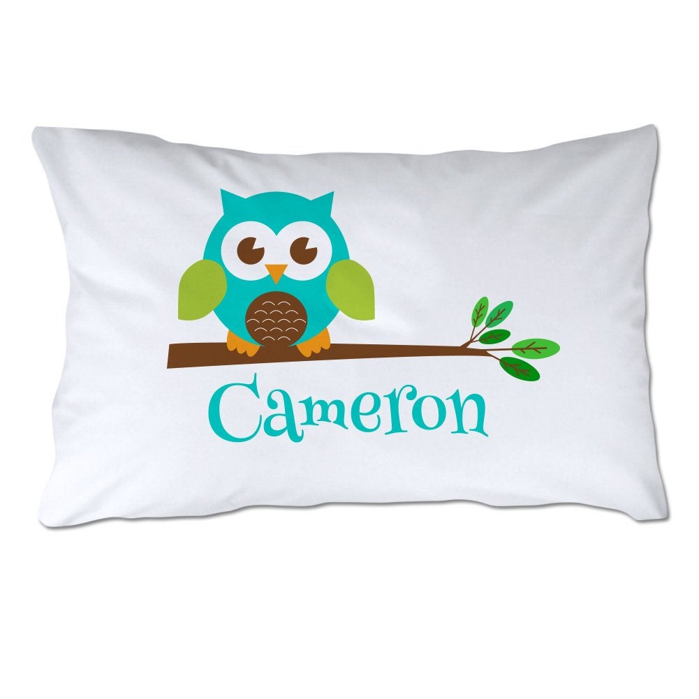 Personalized Toddler Size Owl Pillowcase with Pillow Included