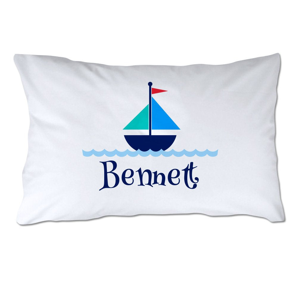 Personalized Toddler Size Sailboat Pillowcase with Pillow Included