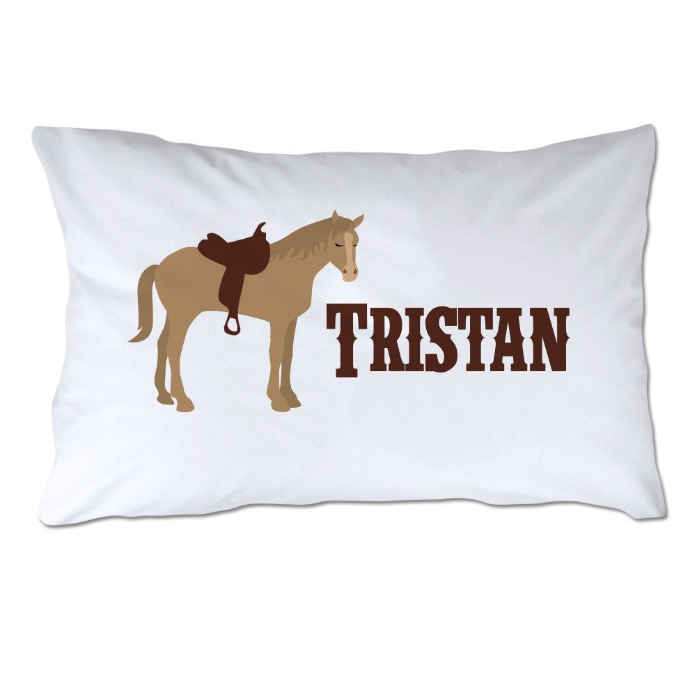 Personalized Toddler Size Western Horse Pillowcase with Pillow Included