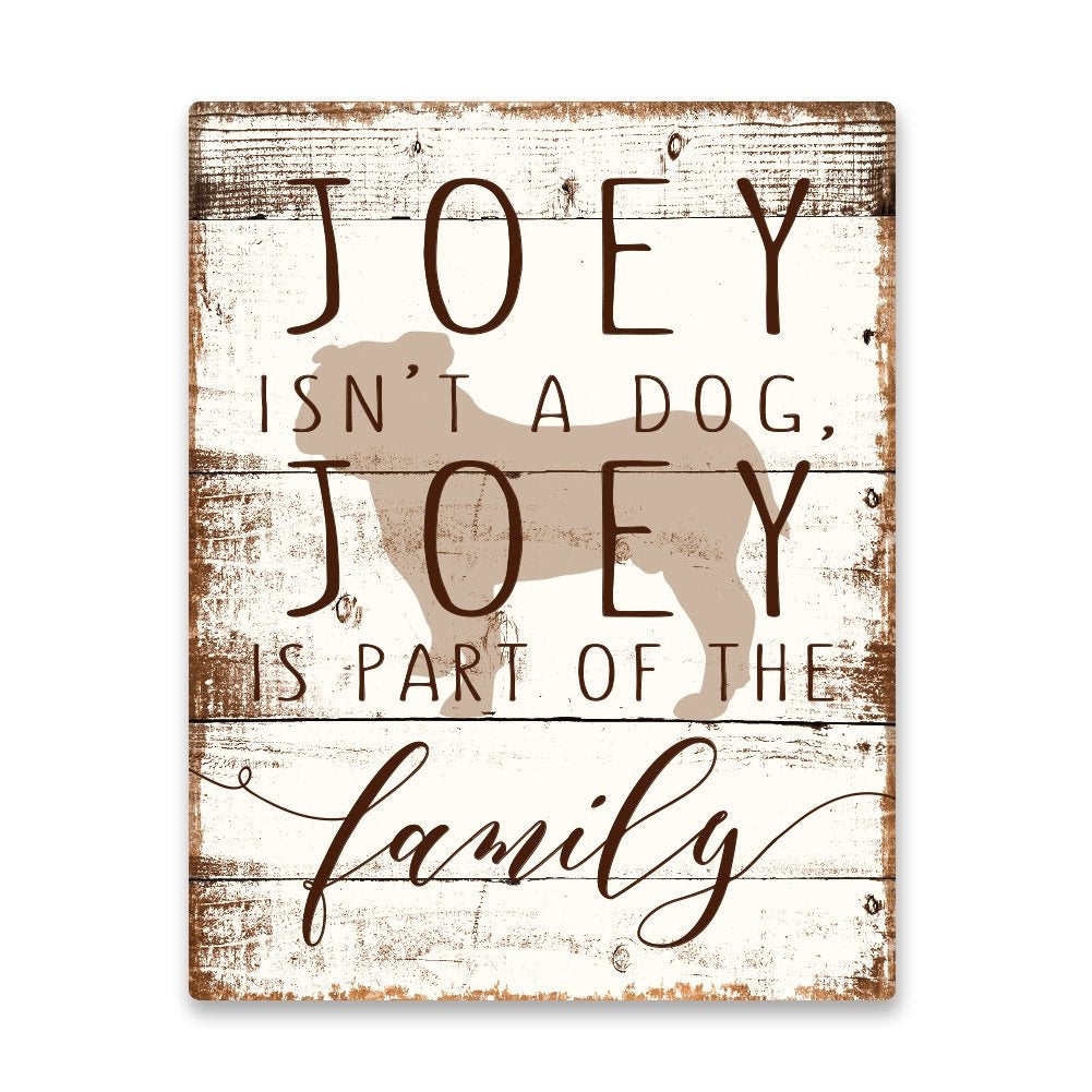 Personalized Bulldog is Part of the Family Metal Wall Art
