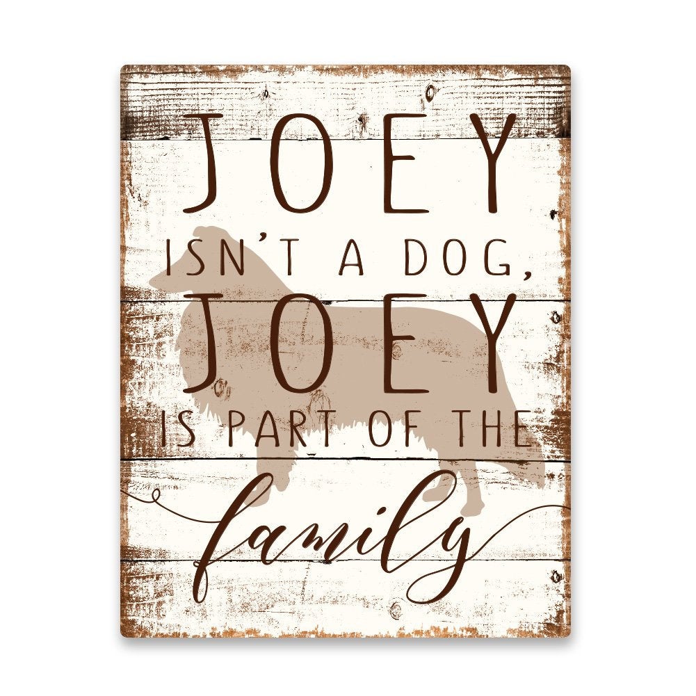 Personalized Collie is Part of the Family Metal Wall Art