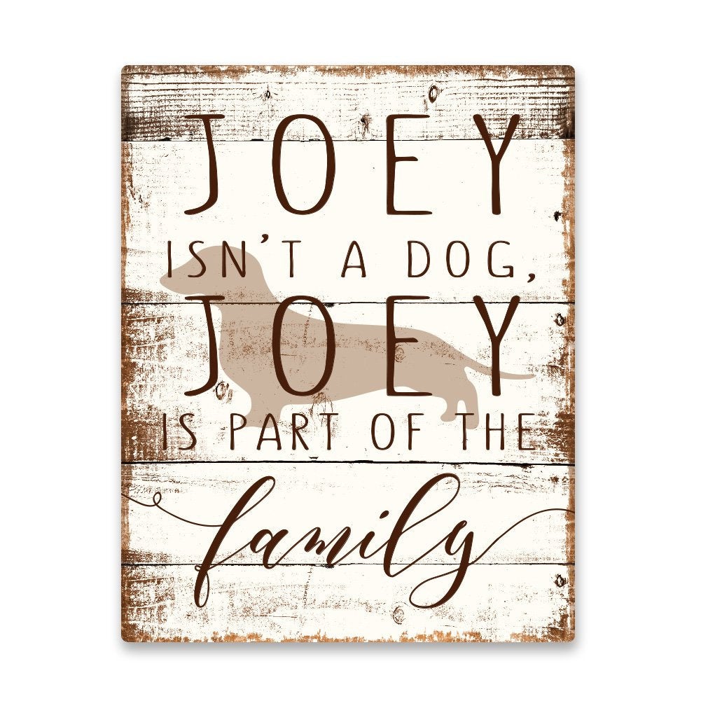 Personalized Dachshund is Part of the Family Metal Wall Art