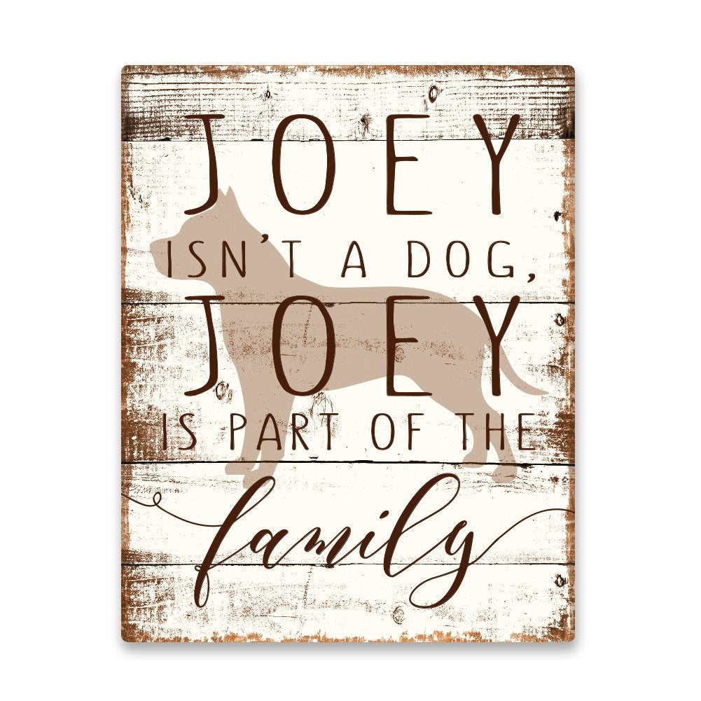 Personalized Pit Bull is Part of the Family Metal Wall Art