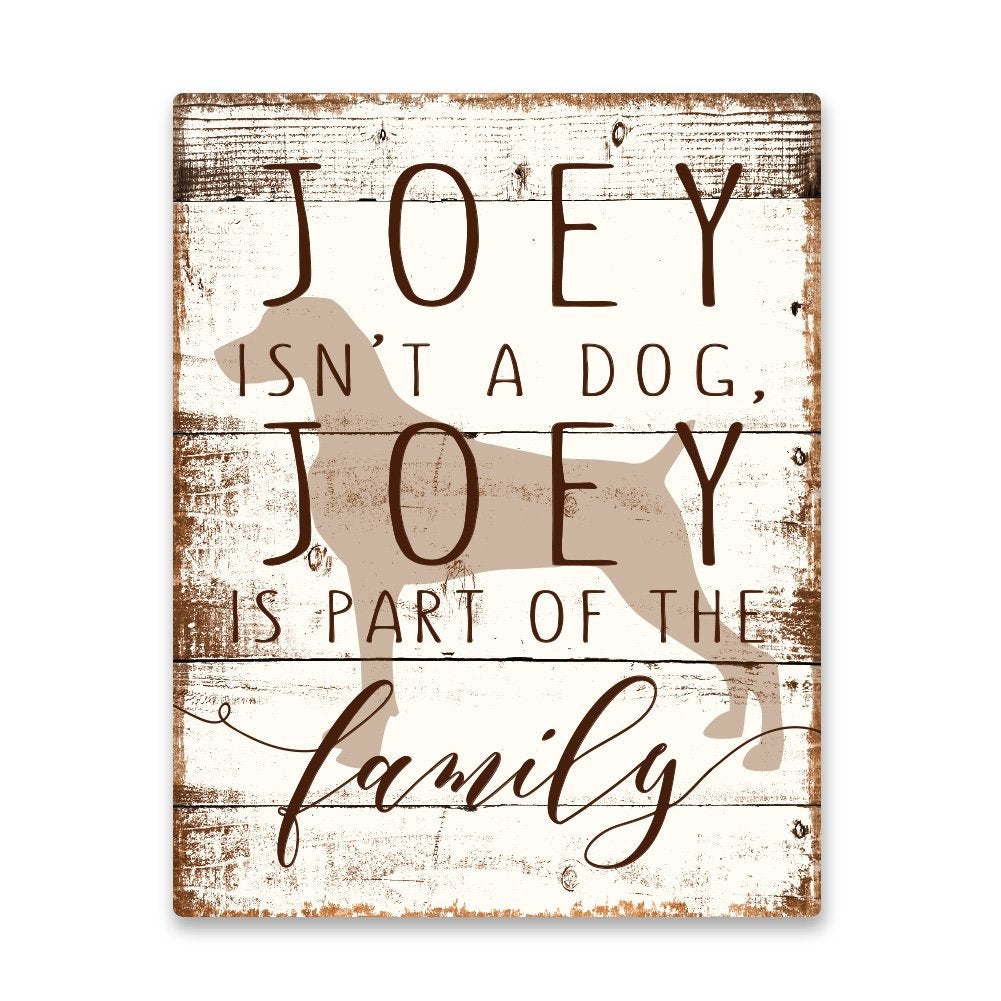Personalized Weimaraner is Part of the Family Metal Wall Art