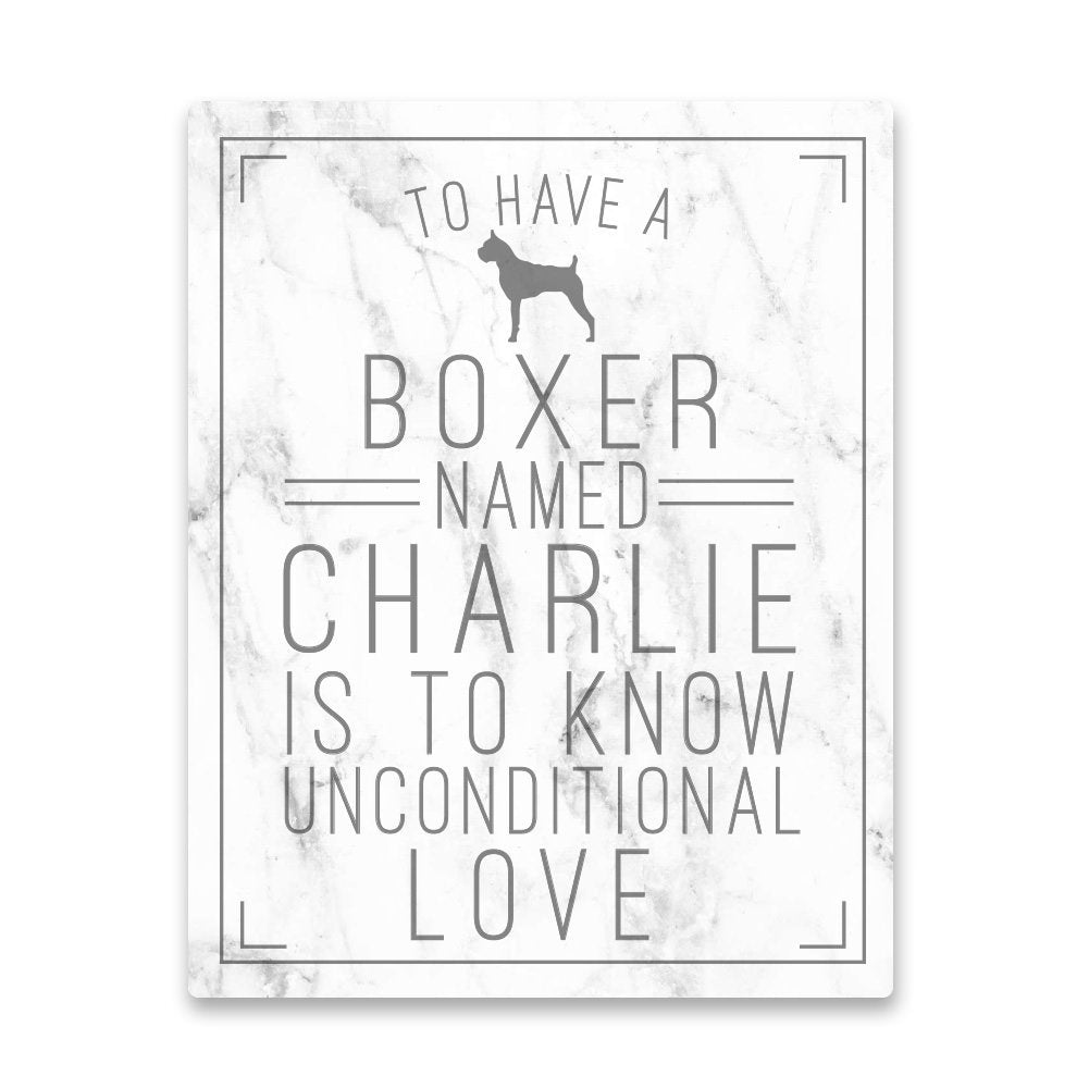 Personalized Boxer Unconditional Love Metal Wall Art