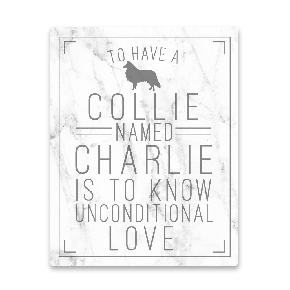 Personalized Collie Unconditional Love Metal Wall Art