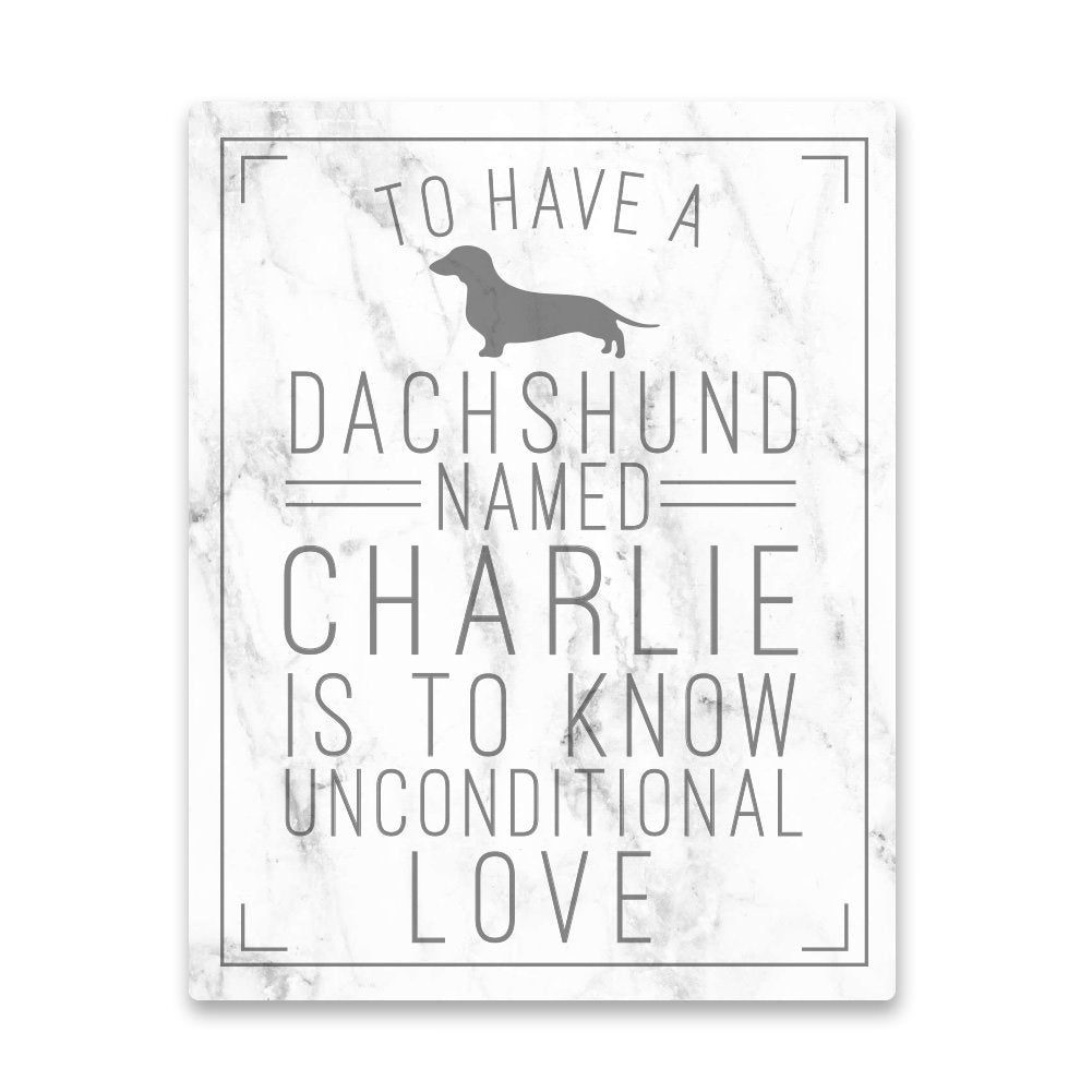 Personalized Dachshund Unconditional Love Metal Wall Art