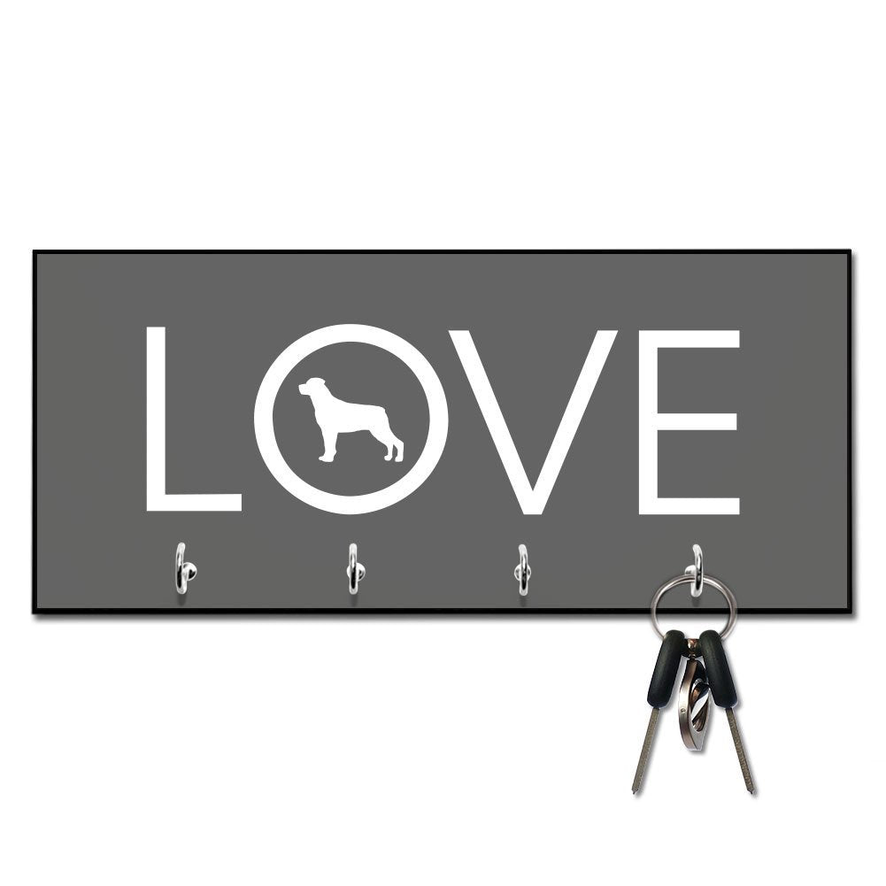 Love Rottweiler Key and Leash Hanger