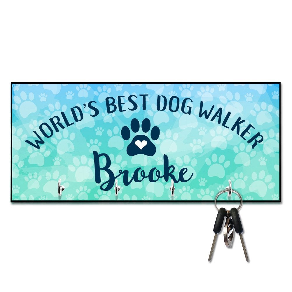 Personalized World's Best Dog Walker Key Hanger
