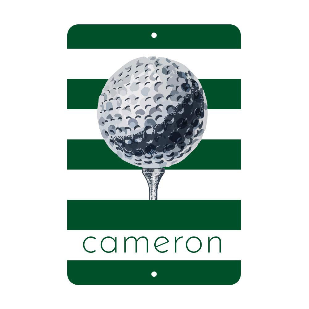 Personalized Golf Metal Wall Decor with Golf Ball - Aluminum Golf Sign with Name