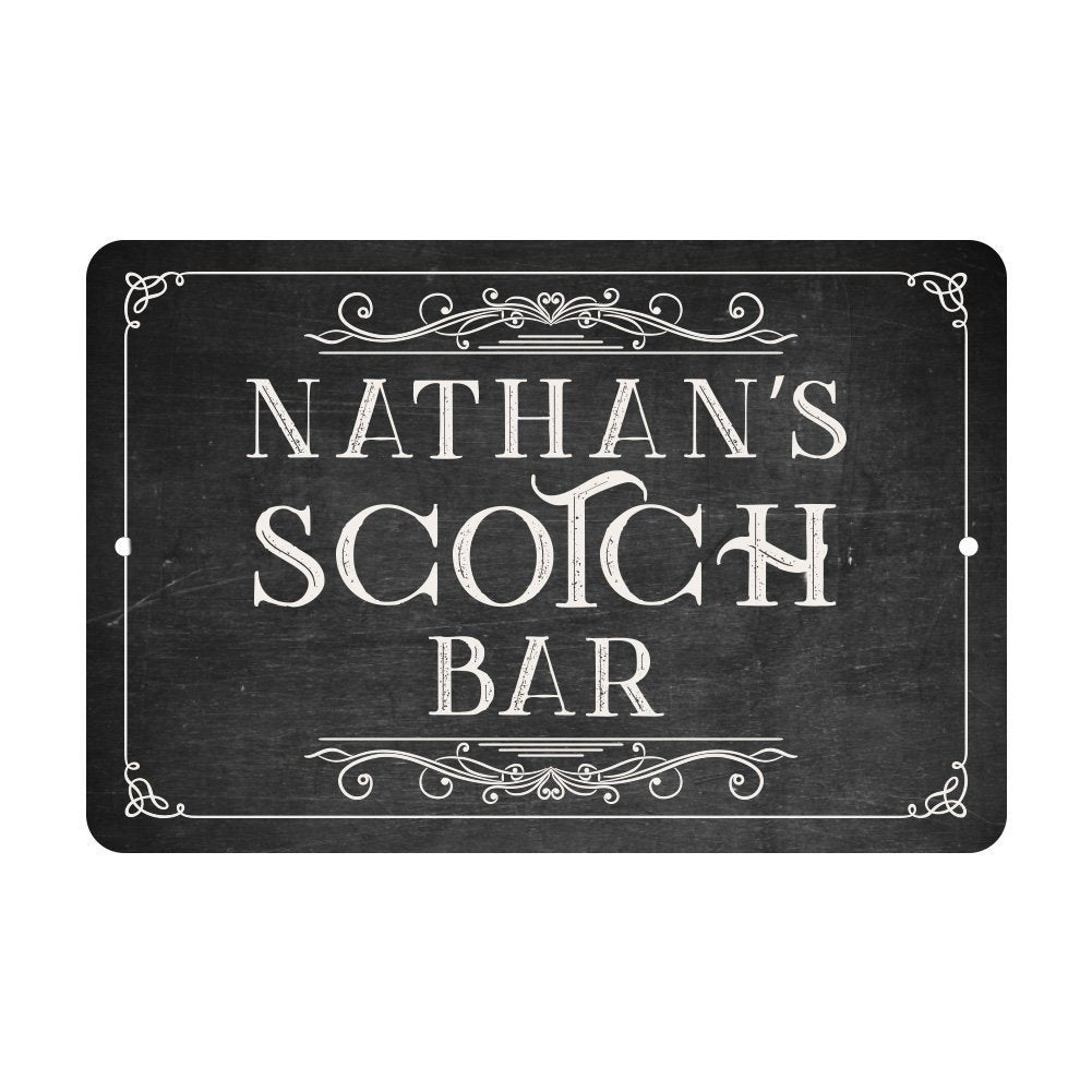 Chalkboard Look Scotch Bar Metal Room Sign
