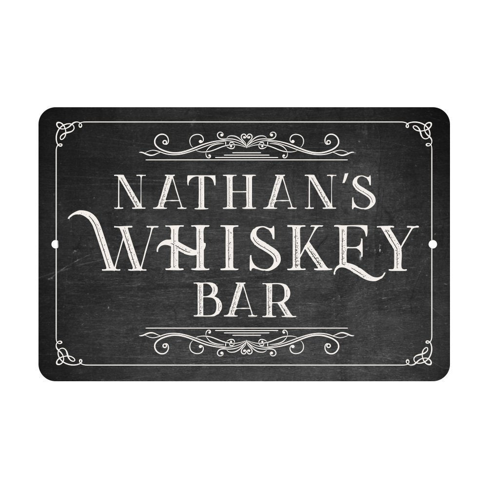 Chalkboard Look Whiskey Bar Metal Room Sign