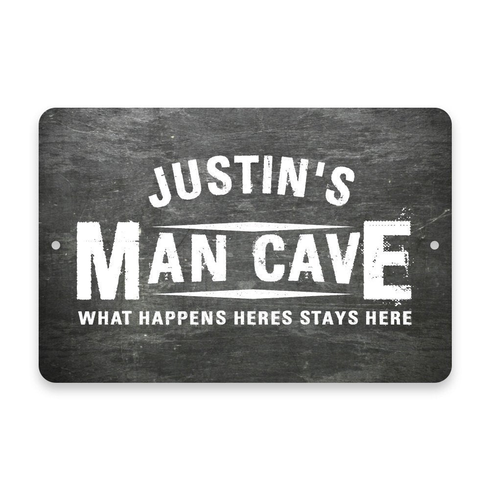 Personalized Chalkboard Man Cave Metal Room Sign