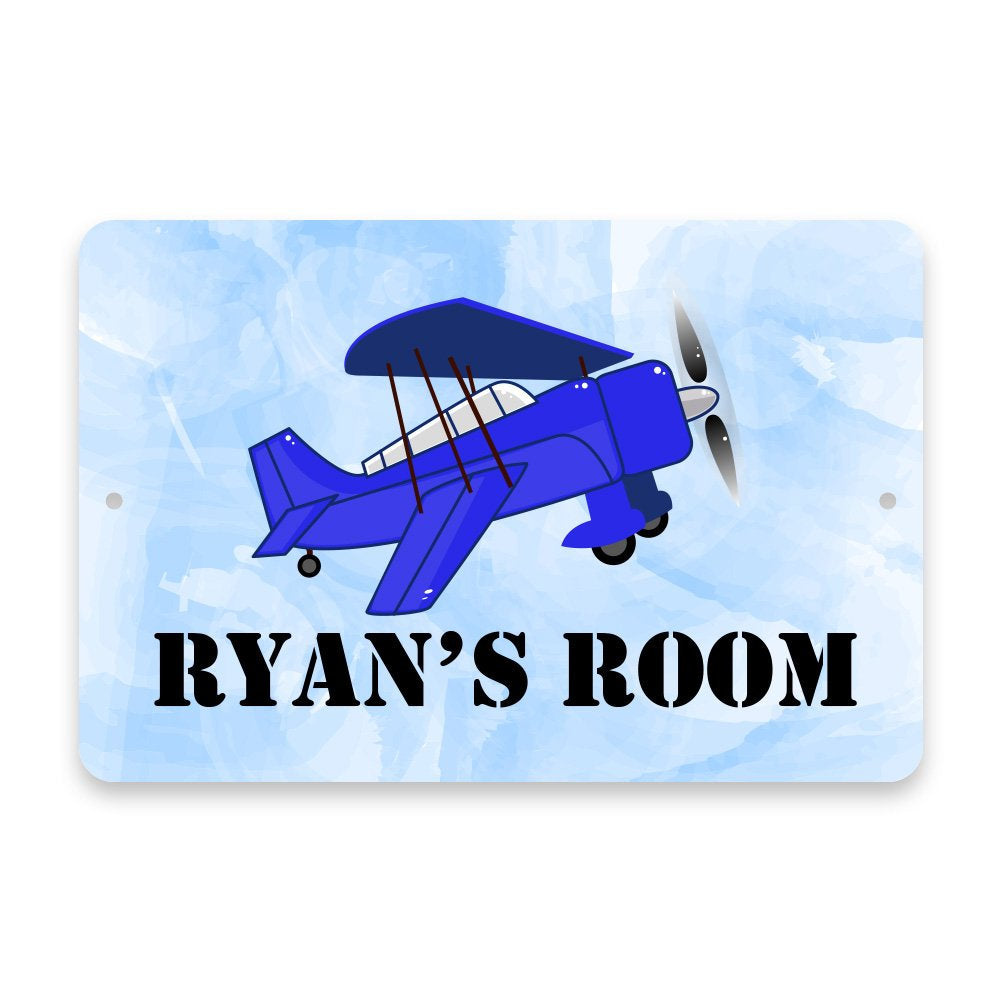 Personalized Airplane Metal Room Sign