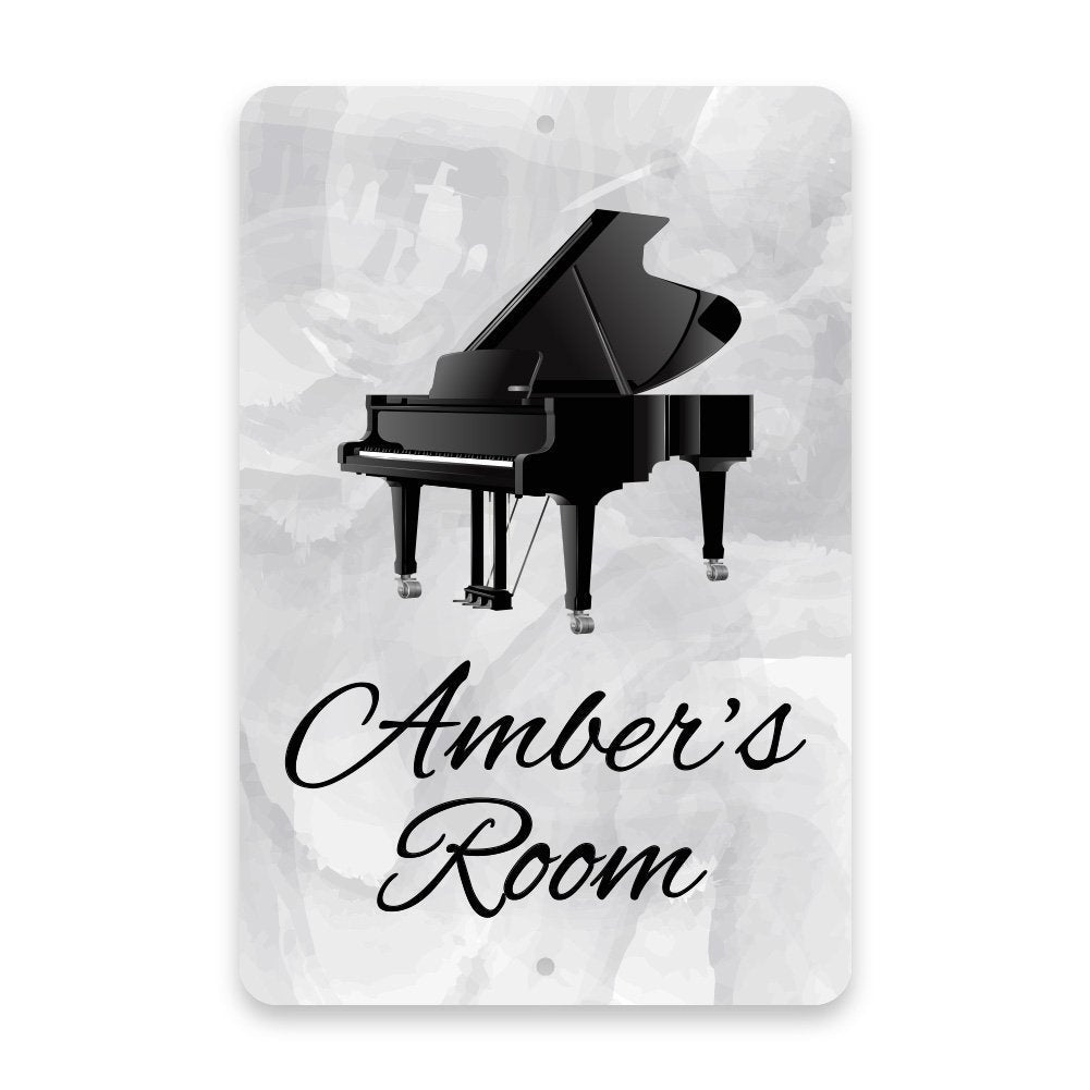 Personalized Grand Piano Metal Room Sign