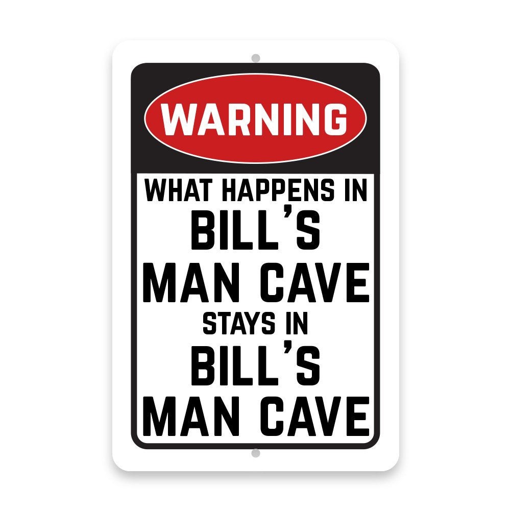 Personalized Warning Man Cave Metal Room Sign