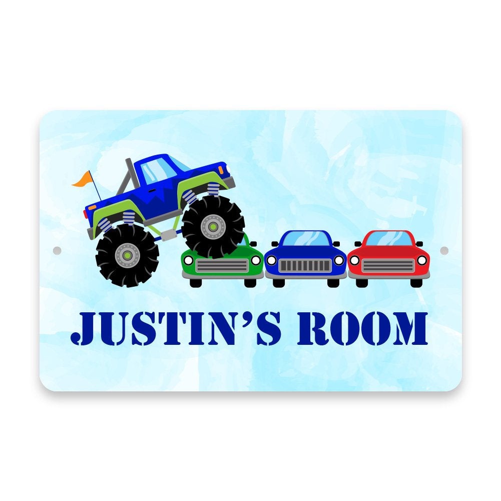 Personalized Monster Truck Rally Metal Room Sign