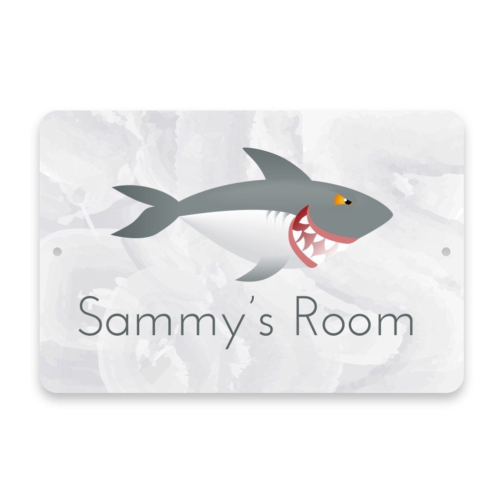 Personalized Shark Metal Room Sign