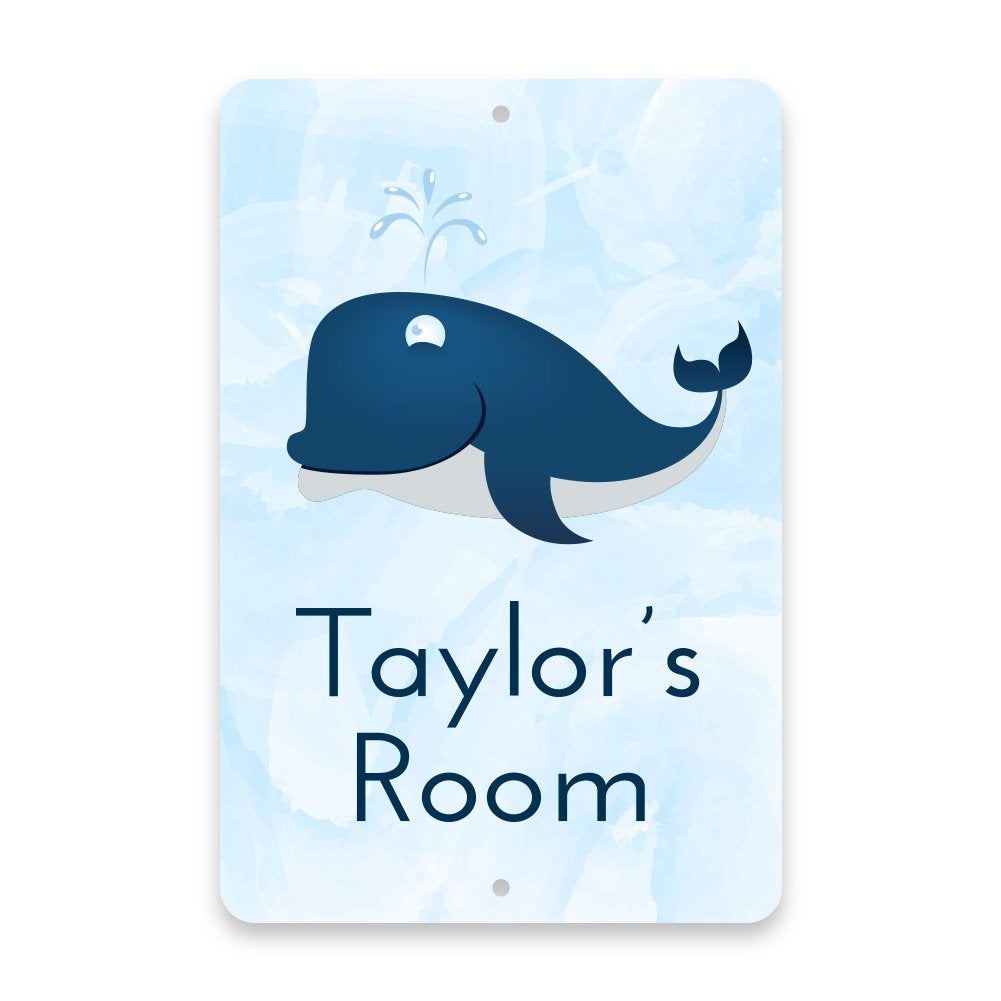 Personalized Whale Metal Room Sign