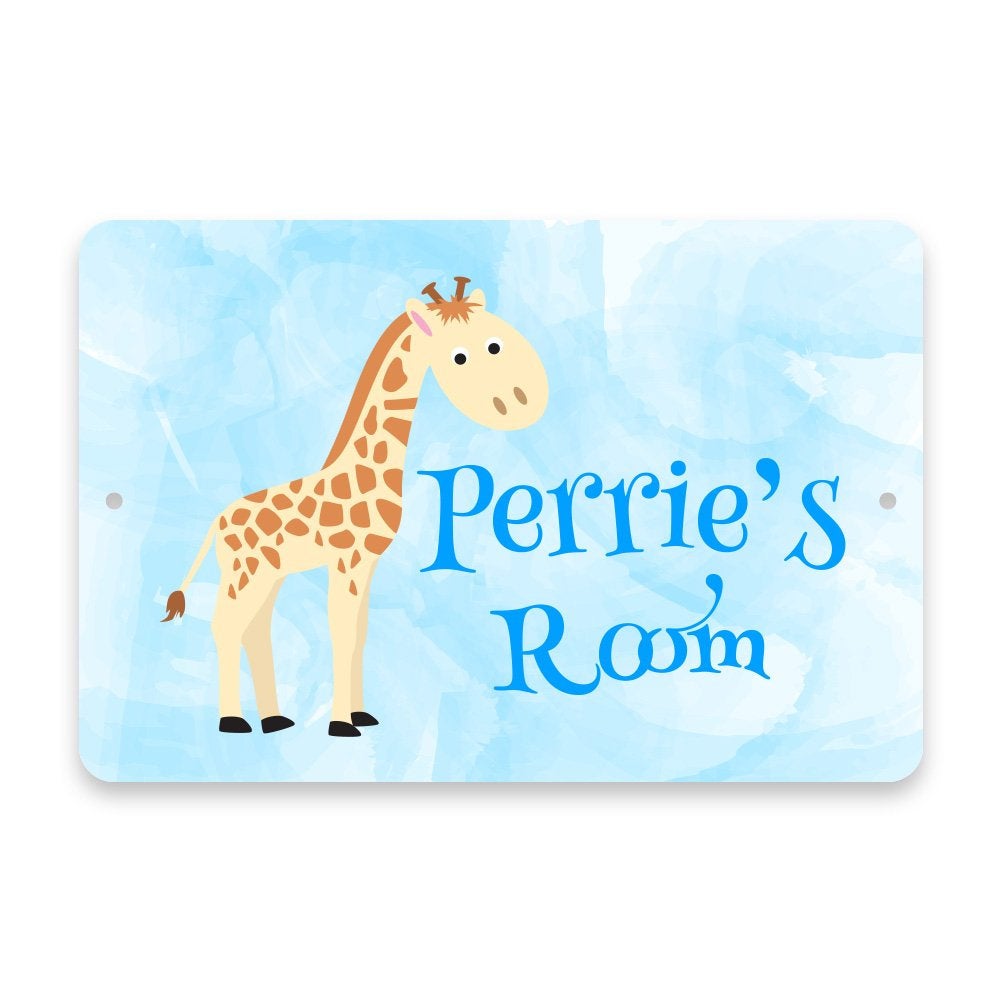 Personalized Giraffe Metal Room Sign