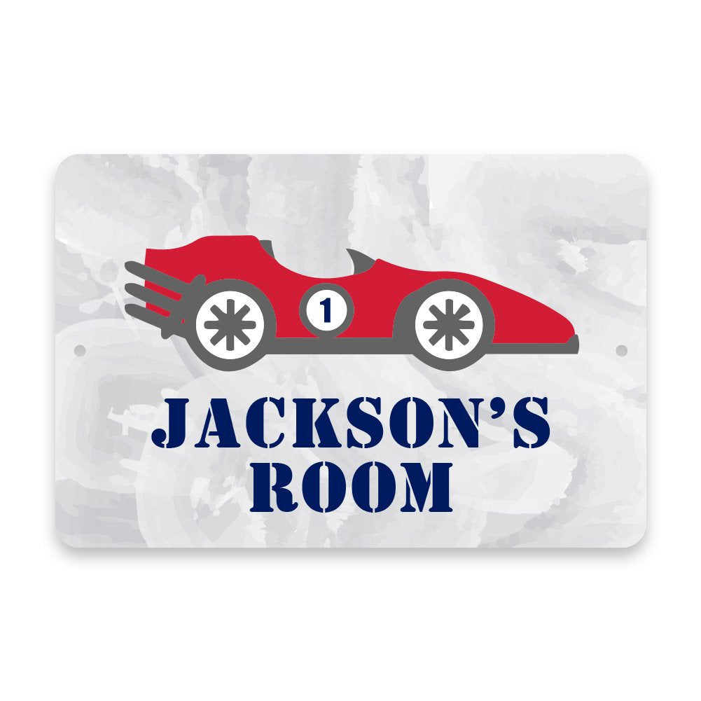 Personalized Racecar Metal Room Sign