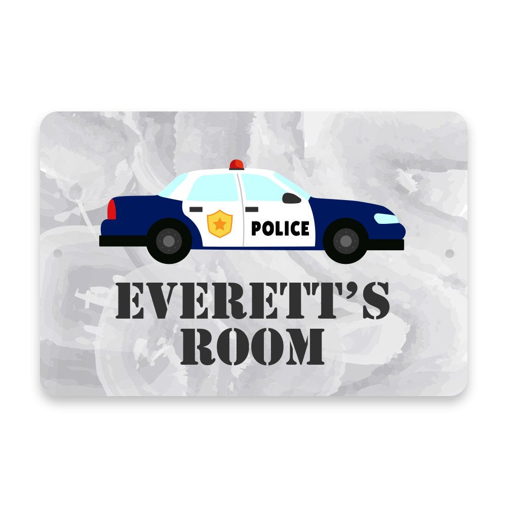 Personalized Police Car Metal Room Sign