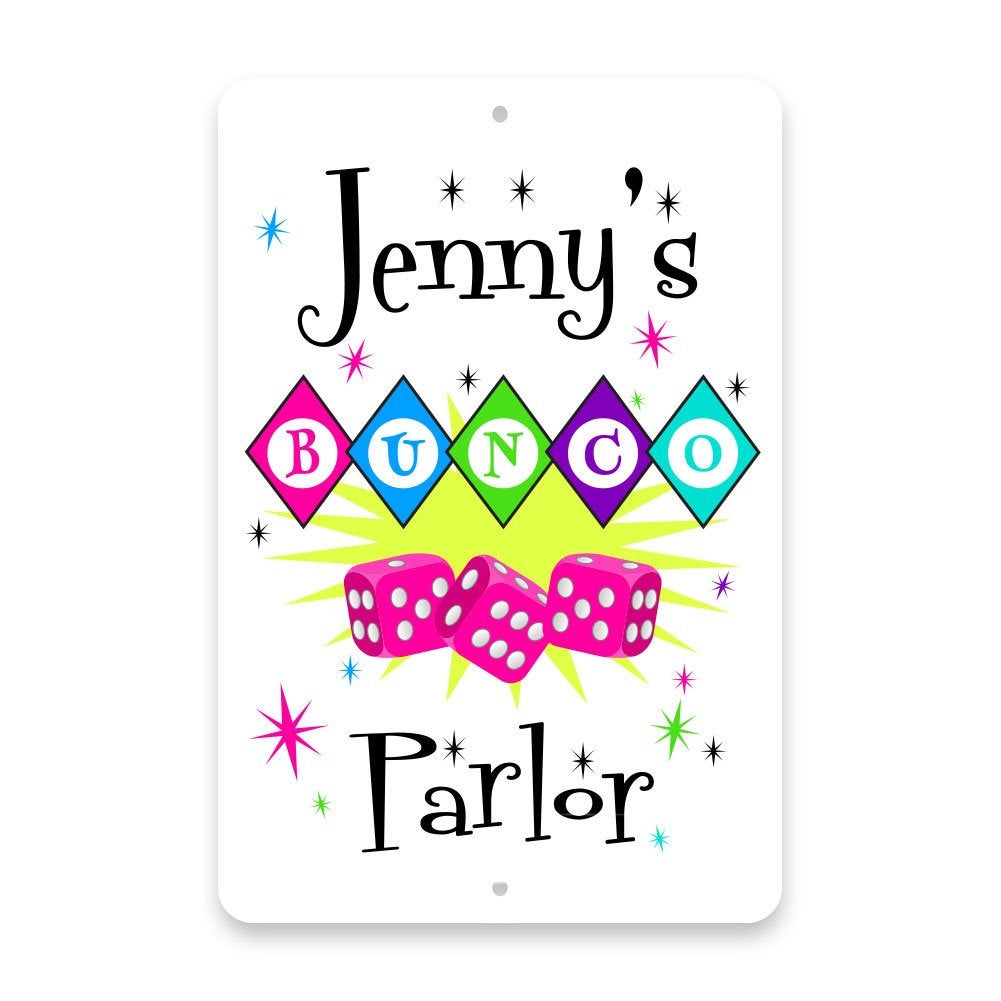 Personalized Bunco Parlor Metal Room Sign