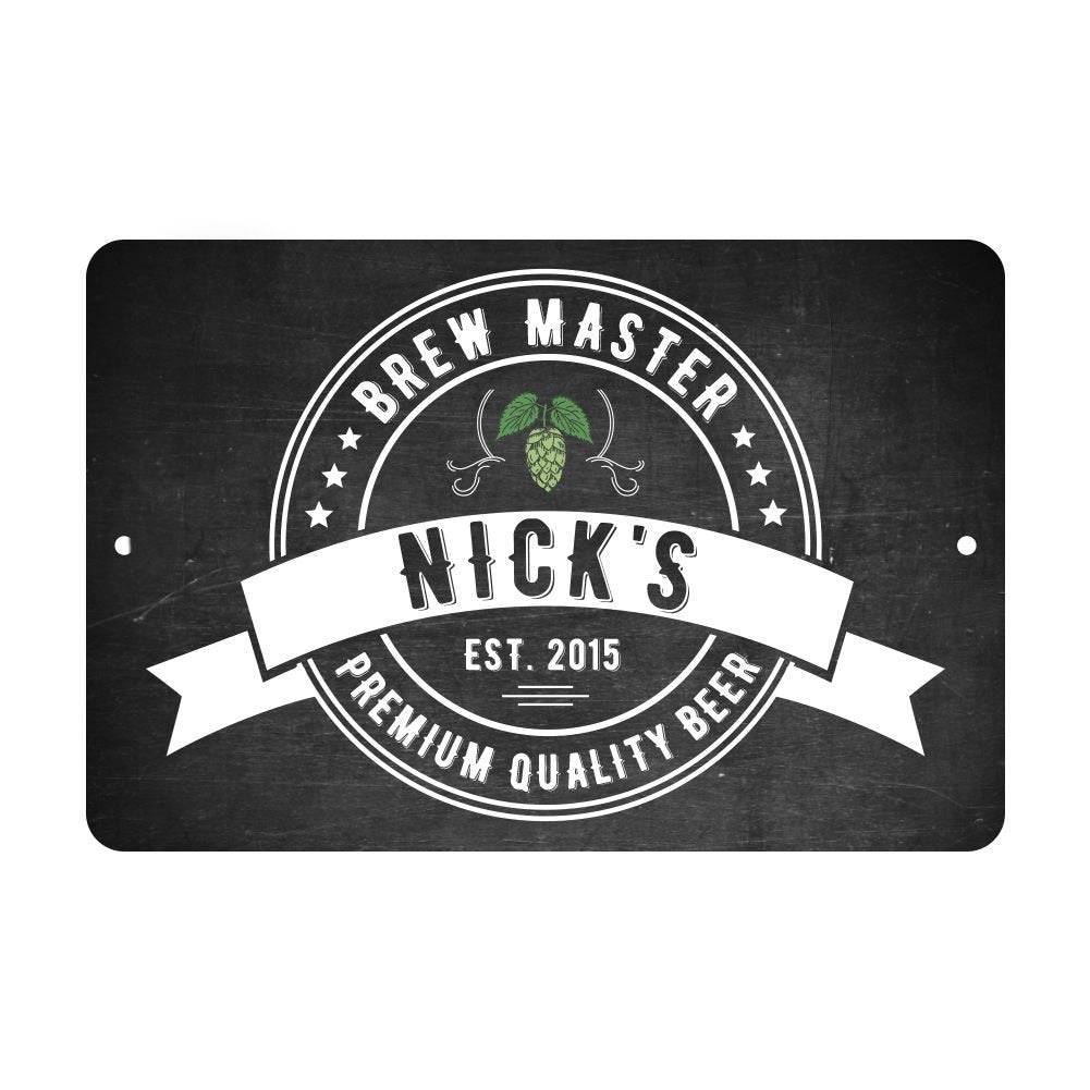 Personalized Beer Brew Master Metal Sign