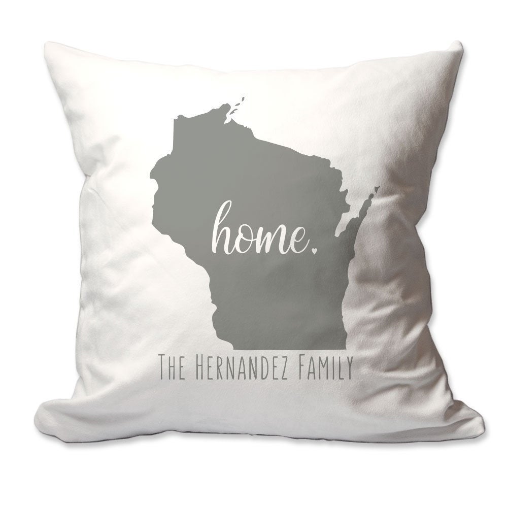 Personalized State of Wisconsin Home Throw Pillow  - Cover Only OR Cover with Insert