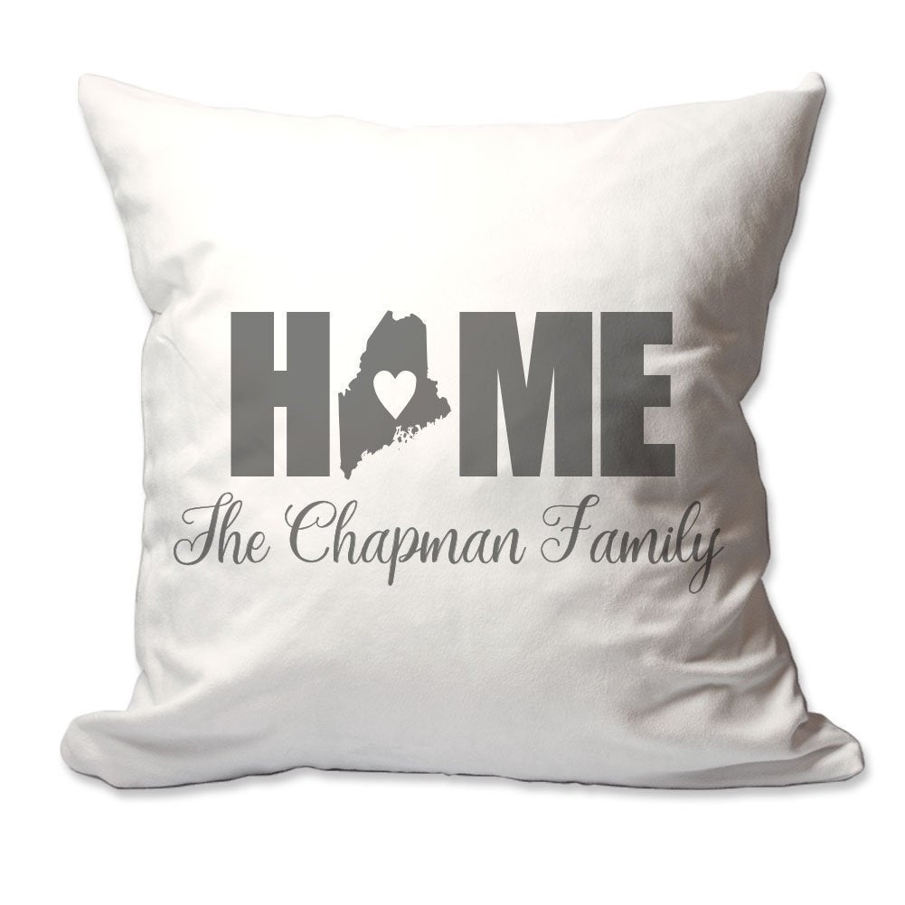 Personalized Maine Home with Heart Throw Pillow  - Cover Only OR Cover with Insert