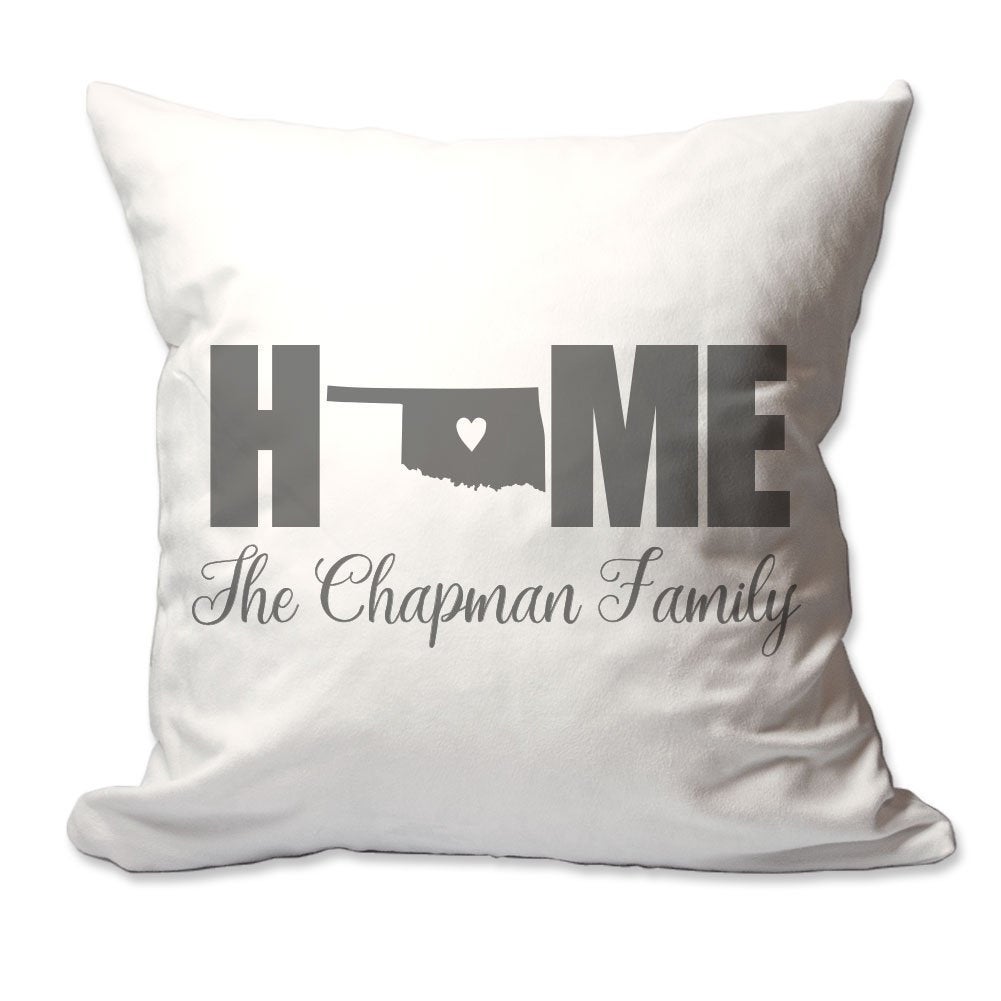 Personalized Oklahoma Home with Heart Throw Pillow  - Cover Only OR Cover with Insert