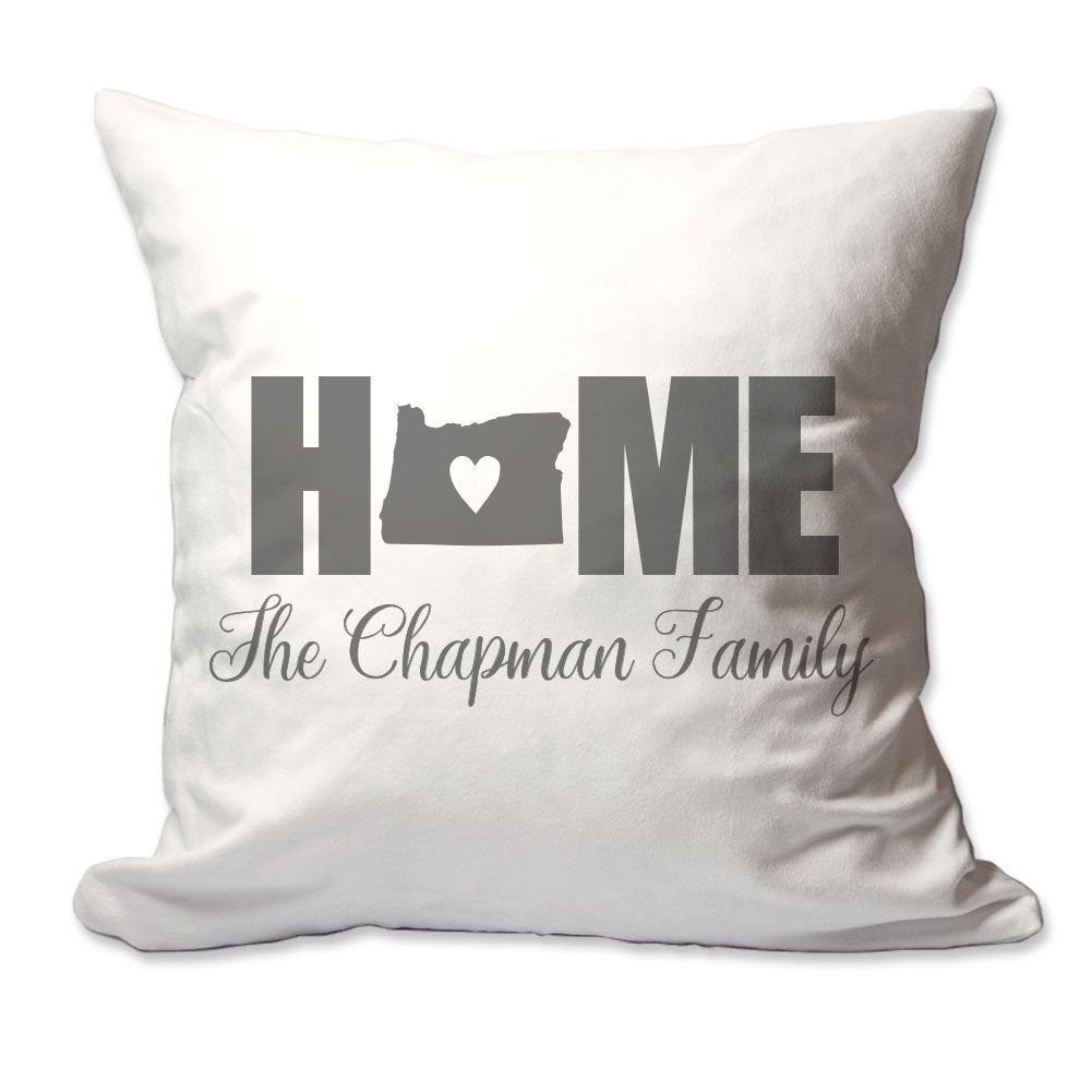 Personalized Oregon Home with Heart Throw Pillow  - Cover Only OR Cover with Insert