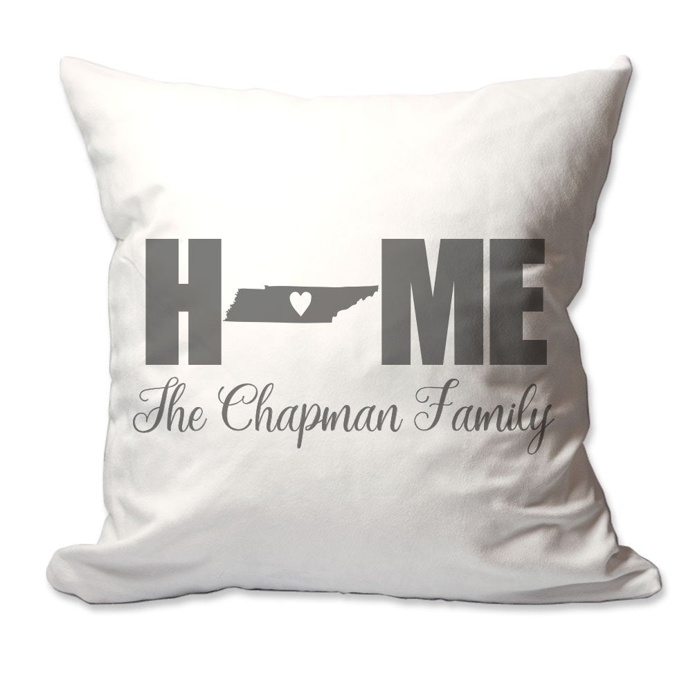 Personalized Tennessee Home with Heart Throw Pillow  - Cover Only OR Cover with Insert