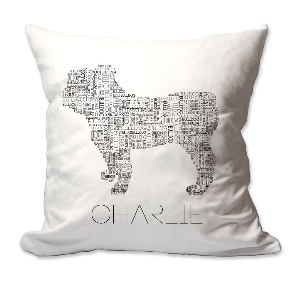 Personalized Bulldog Word Silhouette Throw Pillow  - Cover Only OR Cover with Insert