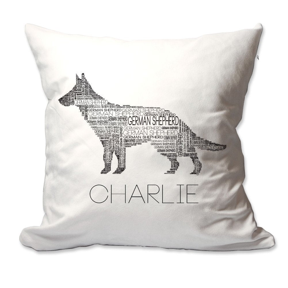 Personalized German Shepherd Word Silhouette Throw Pillow  - Cover Only OR Cover with Insert