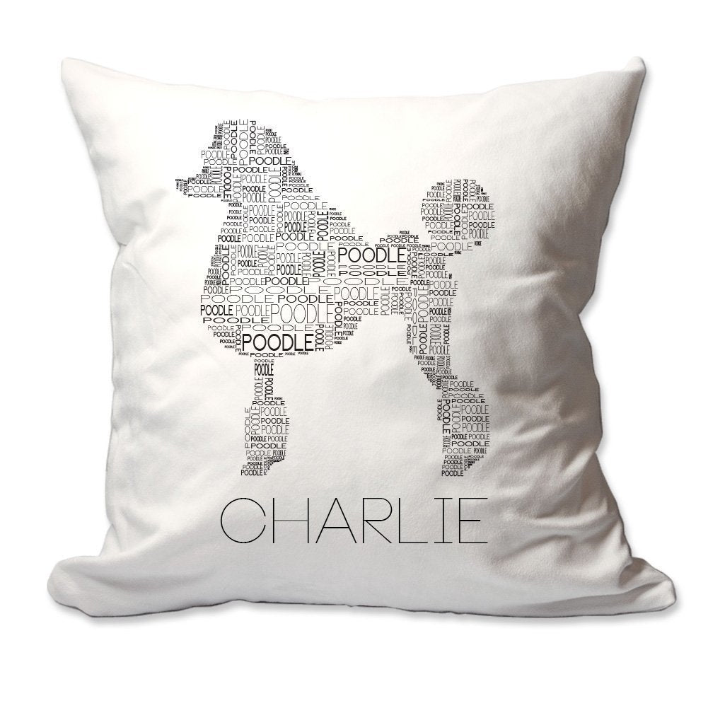 Personalized Poodle Word Silhouette Throw Pillow  - Cover Only OR Cover with Insert