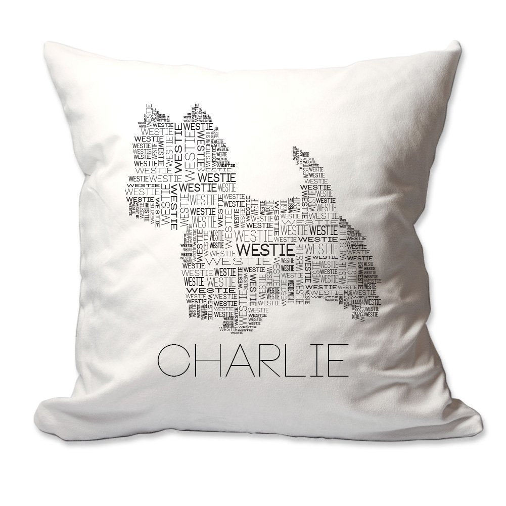 Personalized Westie Word Silhouette Throw Pillow  - Cover Only OR Cover with Insert