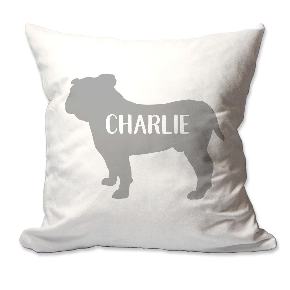 Personalized Bulldog with Name Throw Pillow  - Cover Only OR Cover with Insert