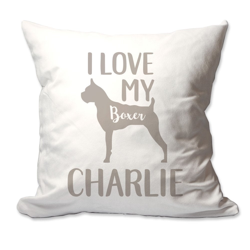 Personalized I Love My Boxer Throw Pillow  - Cover Only OR Cover with Insert