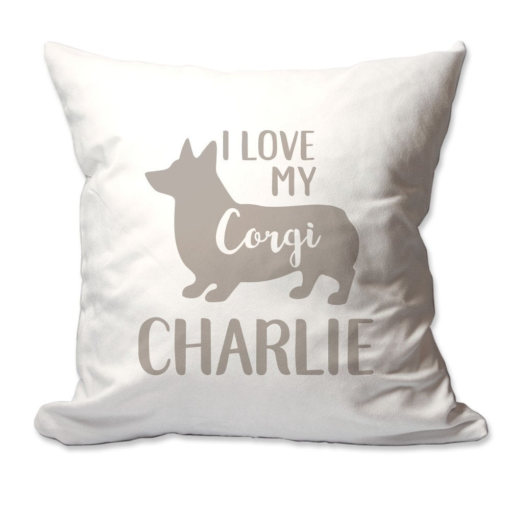 Personalized I Love My Corgi Throw Pillow  - Cover Only OR Cover with Insert