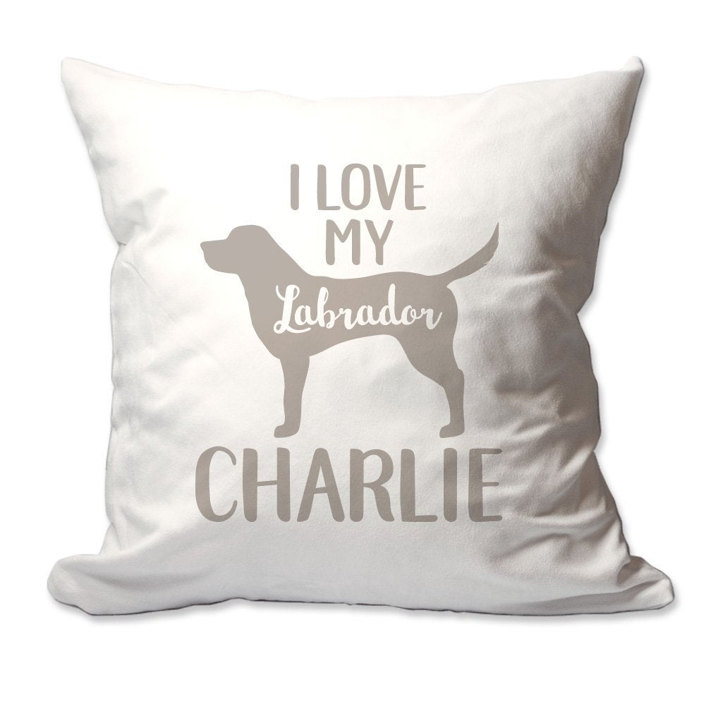 Personalized I Love My Labrador Throw Pillow  - Cover Only OR Cover with Insert