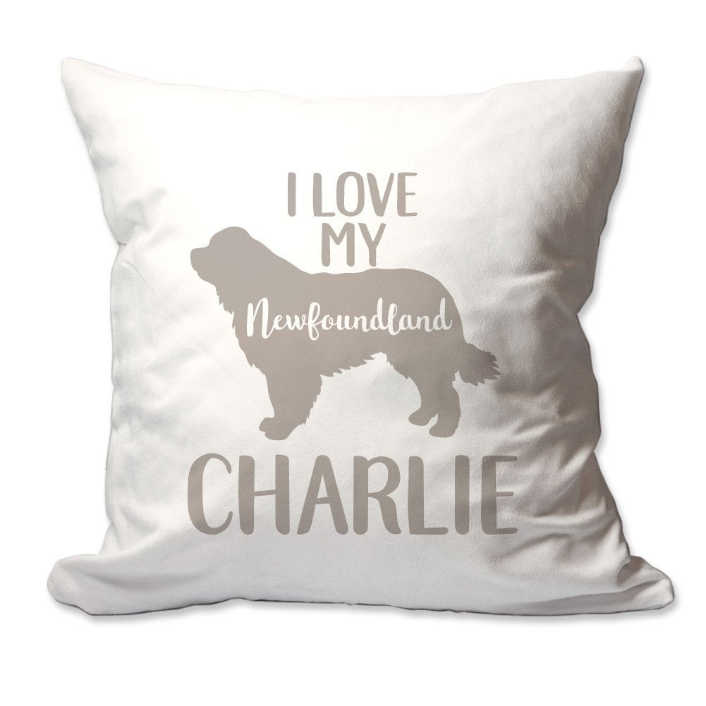 Personalized I Love My Newfoundland Throw Pillow  - Cover Only OR Cover with Insert
