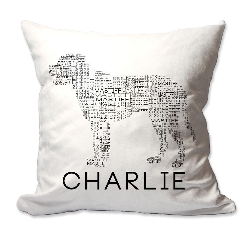 Personalized Mastiff Dog Breed Word Silhouette Throw Pillow  - Cover Only OR Cover with Insert