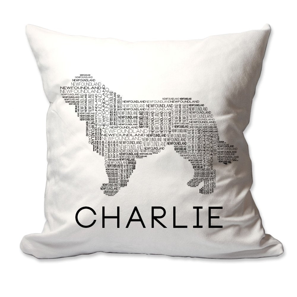 Personalized Newfoundland Dog Breed Word Silhouette Throw Pillow  - Cover Only OR Cover with Insert