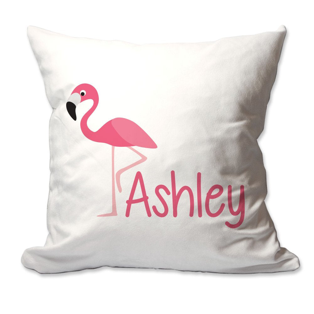 Personalized Flamingo Throw Pillow  - Cover Only OR Cover with Insert
