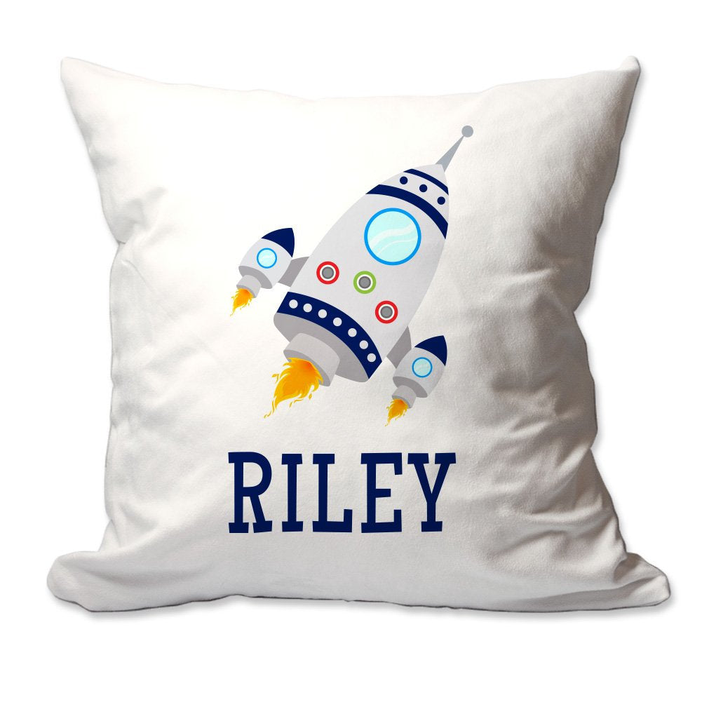 Personalized Rocket Ship Throw Pillow  - Cover Only OR Cover with Insert