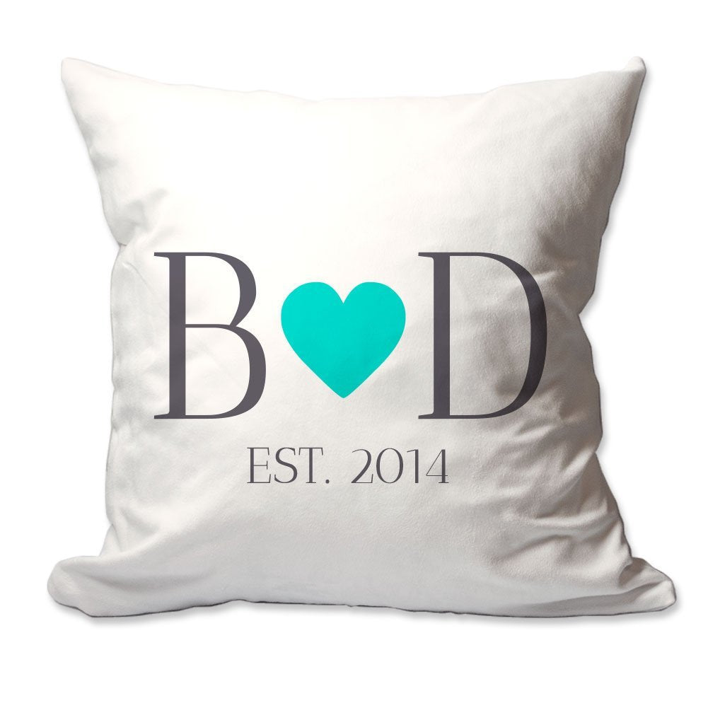 Personalized Initials with Heart Throw Pillow  - Cover Only OR Cover with Insert