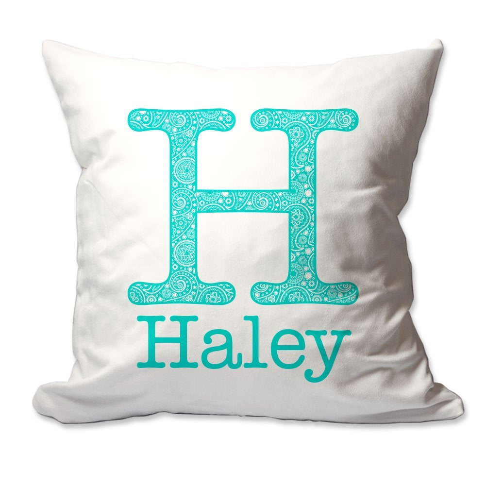 Personalized Paisley Initial and Name Throw Pillow  - Cover Only OR Cover with Insert