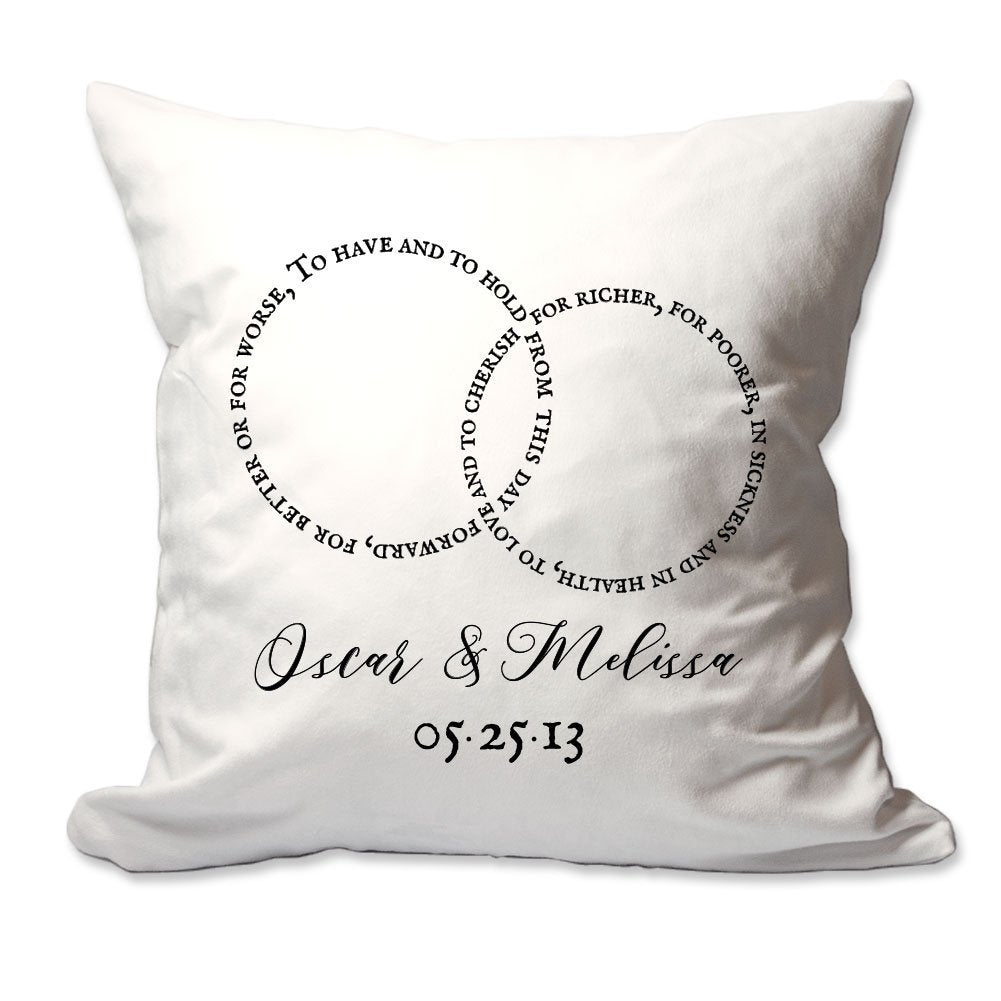 Wedding Vow Rings with Name and Date Throw Pillow  - Cover Only OR Cover with Insert